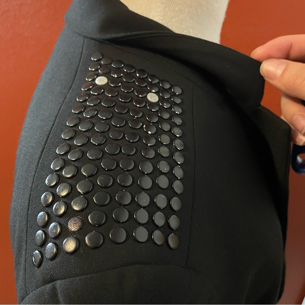 Elizabeth And James Women’s Studded 3/4 Sleeve‎ Snap Closure Blazer Sport Coat - Picture 3 of 9